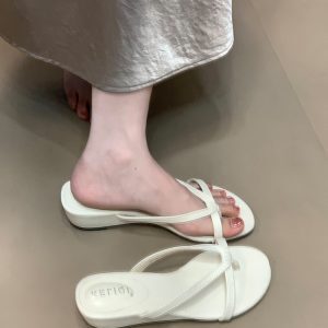 Women's High-End French Style Beach Sandals - 2025 Ocean One Summer Flip-Flops for Effortless Chic