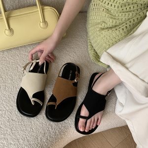 Women's High-End Thong Sandals 2025, Retro Roman Style, Perfect for Skirts, Trendy Summer Footwear