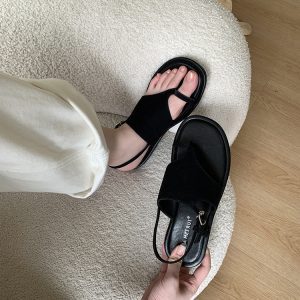 Women's High-End Thong Sandals 2025, Retro Roman Style, Perfect for Skirts, Trendy Summer Footwear