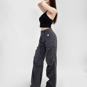 Women's Hip-Hop Summer Quick-Dry Loose Straight Wide-Leg Pants - Retro Casual Style for Comfort and Versatility
