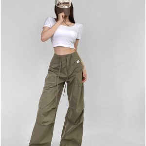 Women's Hip-Hop Summer Quick-Dry Loose Straight Wide-Leg Pants - Retro Casual Style for Comfort and Versatility