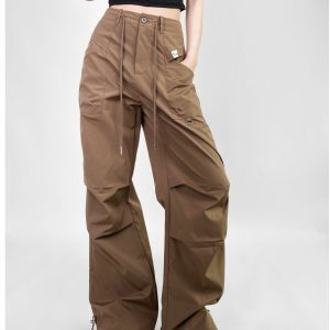 Women's Hip-Hop Summer Quick-Dry Loose Straight Wide-Leg Pants - Retro Casual Style for Comfort and Versatility