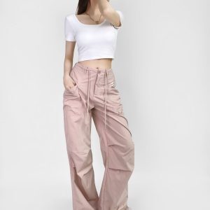 Women's Hip-Hop Summer Quick-Dry Loose Straight Wide-Leg Pants - Retro Casual Style for Comfort and Versatility
