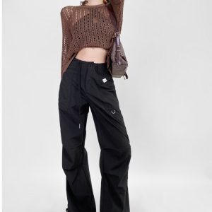 Women's Hip-Hop Summer Quick-Dry Loose Straight Wide-Leg Pants - Retro Casual Style for Comfort and Versatility