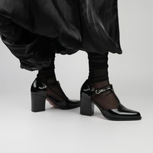 Women's Hollow Chunky Heel Sandals - One-Strap High Heels for Summer - Elegant Genuine Leather Commuter Shoes