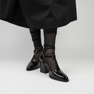 Women's Hollow Chunky Heel Sandals - One-Strap High Heels for Summer - Elegant Genuine Leather Commuter Shoes