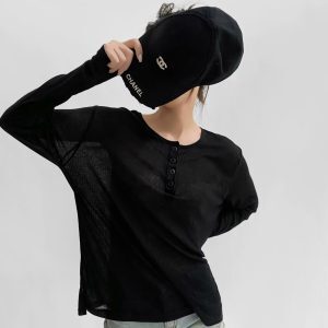 Women's K-Pop Inspired Long Sleeve Jazz Dance Top – Sweet & Spicy Summer Cover-Up, Thin Sun Protection Outfit for European & American Styles