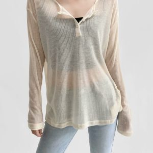 Women's K-Pop Inspired Long Sleeve Jazz Dance Top – Sweet & Spicy Summer Cover-Up, Thin Sun Protection Outfit for European & American Styles