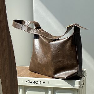 Women's Korean Style Literary Retro Tote Bag - Large Capacity Shoulder Crossbody for Commuter Chic