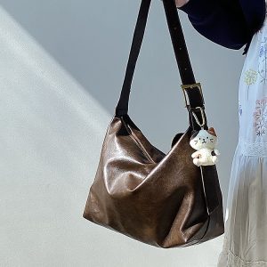 Women's Korean Style Literary Retro Tote Bag - Large Capacity Shoulder Crossbody for Commuter Chic