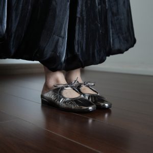 Women's Lace-Up Silver Square Toe Flat Sandals - Summer Outdoor Mules, Simple Half Slippers for Casual Style
