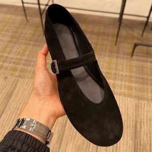 Women's Leather Mary Jane Shoes with Round Toe and Buckle Strap, Soft Sole, Cowhide for Spring/Summer 2025, Comfortable Classic Style