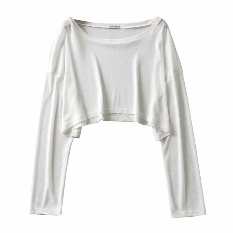 Women's Long Sleeve Loose Fit Sun Protection T-Shirt Top - Summer Jazz Dancing Cover-Up in Lightweight Lazy Style