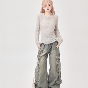 Women's Long Sleeve Slim Fit T-Shirt - Simple Layering Round Neck Chic Top for Spring 2025 - Sweet and Spicy Style
