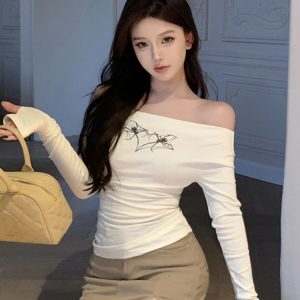 Women's Long Sleeve T-Shirt - Jazz Dance & K-Pop Inspired, Perfect for Spring & Autumn Music Festival Outfits