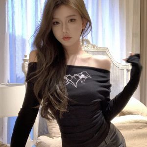 Women's Long Sleeve T-Shirt - Jazz Dance & K-Pop Inspired, Perfect for Spring & Autumn Music Festival Outfits