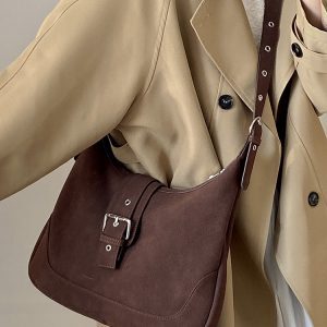 Women's Matte Retro Saddle Bag - 2025 Niche Design, Large Capacity, Versatile Shoulder & Crossbody Style