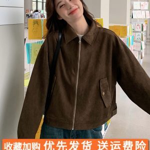 Women's Mila Short Suede Jacket - Vintage American Chic, Cool Leather Style for Spring and Autumn