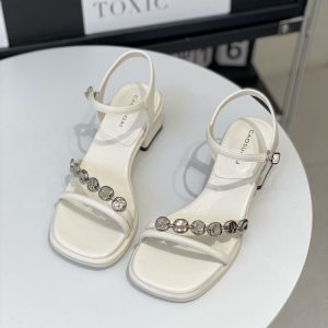 Women's Open-Toe One-Strap Chunky Heel Sandals, Silver Fairy Style, French Square Toe, Elegant Roman Summer Shoes 2025