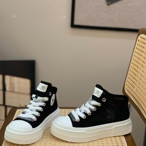 Women's Platform High-Top Sneakers, Trendy Lace-Up Casual Shoes for Summer 2025, Breathable White Design