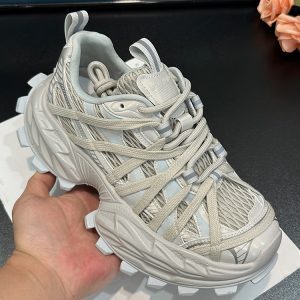 Women's Platform Thick-Soled Dad Shoes - Breathable Lace-Up Mesh Sneakers for Spring/Summer 2025 Casual Sports Trend