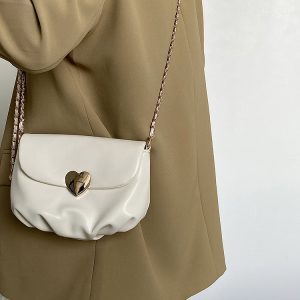 Women's Pleated Cloud Chain Bag - Cute Spring/Summer Crossbody Shoulder Bag in Niche Design