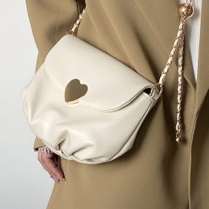 Women's Pleated Cloud Chain Bag - Cute Spring/Summer Crossbody Shoulder Bag in Niche Design