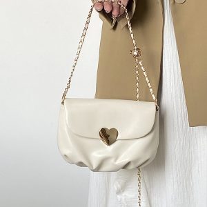 Women's Pleated Cloud Chain Bag - Cute Spring/Summer Crossbody Shoulder Bag in Niche Design