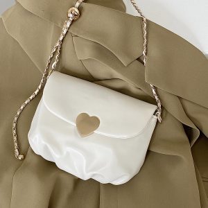 Women's Pleated Cloud Chain Bag - Cute Spring/Summer Crossbody Shoulder Bag in Niche Design