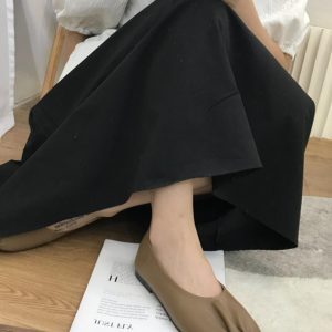 Women's Pleated Flat Loafers - 2025 Korean Style Grandma Shoes, Versatile Shallow Mouth Bean Shoes for Everyday Wear