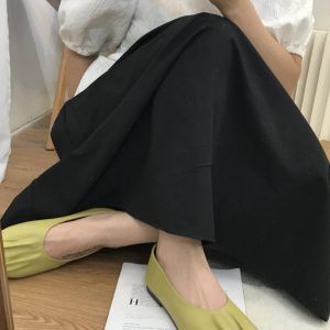 Women's Pleated Flat Loafers - 2025 Korean Style Grandma Shoes, Versatile Shallow Mouth Bean Shoes for Everyday Wear