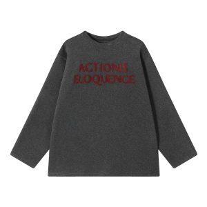 Women's Printed Fleece Round Neck Long Sleeve T-Shirt - Winter Korean Style Versatile Loose Warm Base Layer Top