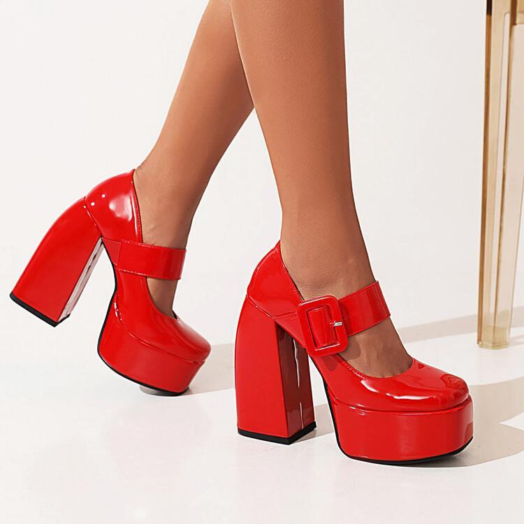 Women's Retro British Style Chunky Heel Mary Jane Shoes, 2022 French Design, High-Heeled Leather Footwear for Vintage Fashion