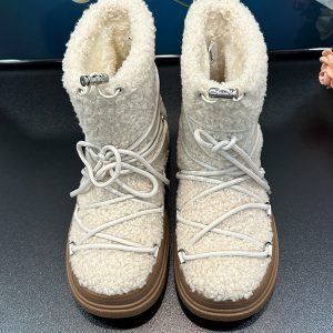 Women's Retro Furry Snow Boots 2024 - Warm Mid-Calf Round Toe Flat Cotton Winter Boots