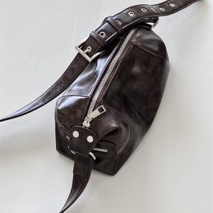 Women's Retro Motorcycle Crossbody Bag - Spring/Summer 2025 High-End Niche Design Shoulder Bag