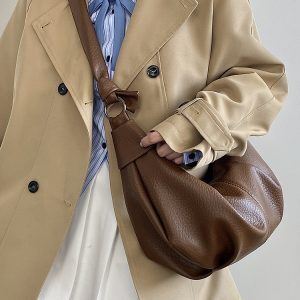 Women's Retro Soft Leather Wrinkled Dumpling Bag - Lazy Style Shoulder Crossbody Bag for 2025 Fashion