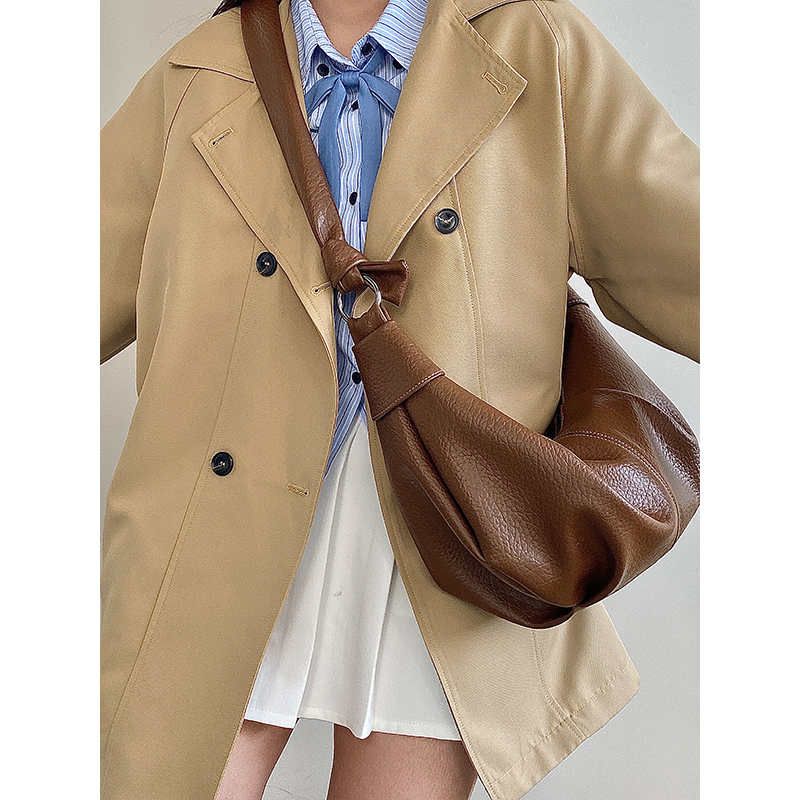 Women's Retro Soft Leather Wrinkled Dumpling Bag - Lazy Style Shoulder Crossbody Bag for 2025 Fashion