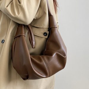 Women's Retro Soft Leather Wrinkled Dumpling Bag - Lazy Style Shoulder Crossbody Bag for 2025 Fashion
