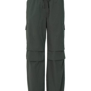 Women’s Retro Style Casual Cargo Pants with Drawstring Waist - Loose Fit Solid Color Pocket Trousers for Versatile Everyday Wear