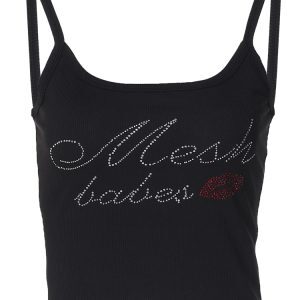 Women's Sequin Letter Printed Camisole - Versatile Casual Stretchy Fitted Top in European and American Style