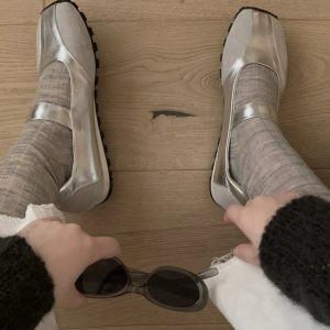 Women's Silver Ballet Mary Jane Flat Loafers - Sheepskin Casual Shoes in French Style, 2025 New Fashion