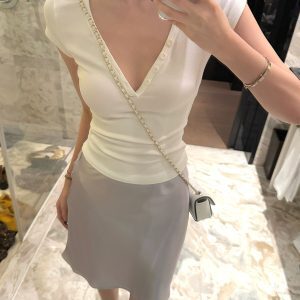 Women's Slim Fit Buttoned Collar Short Sleeve T-Shirt - Versatile Sexy Summer Top for Casual Outfits