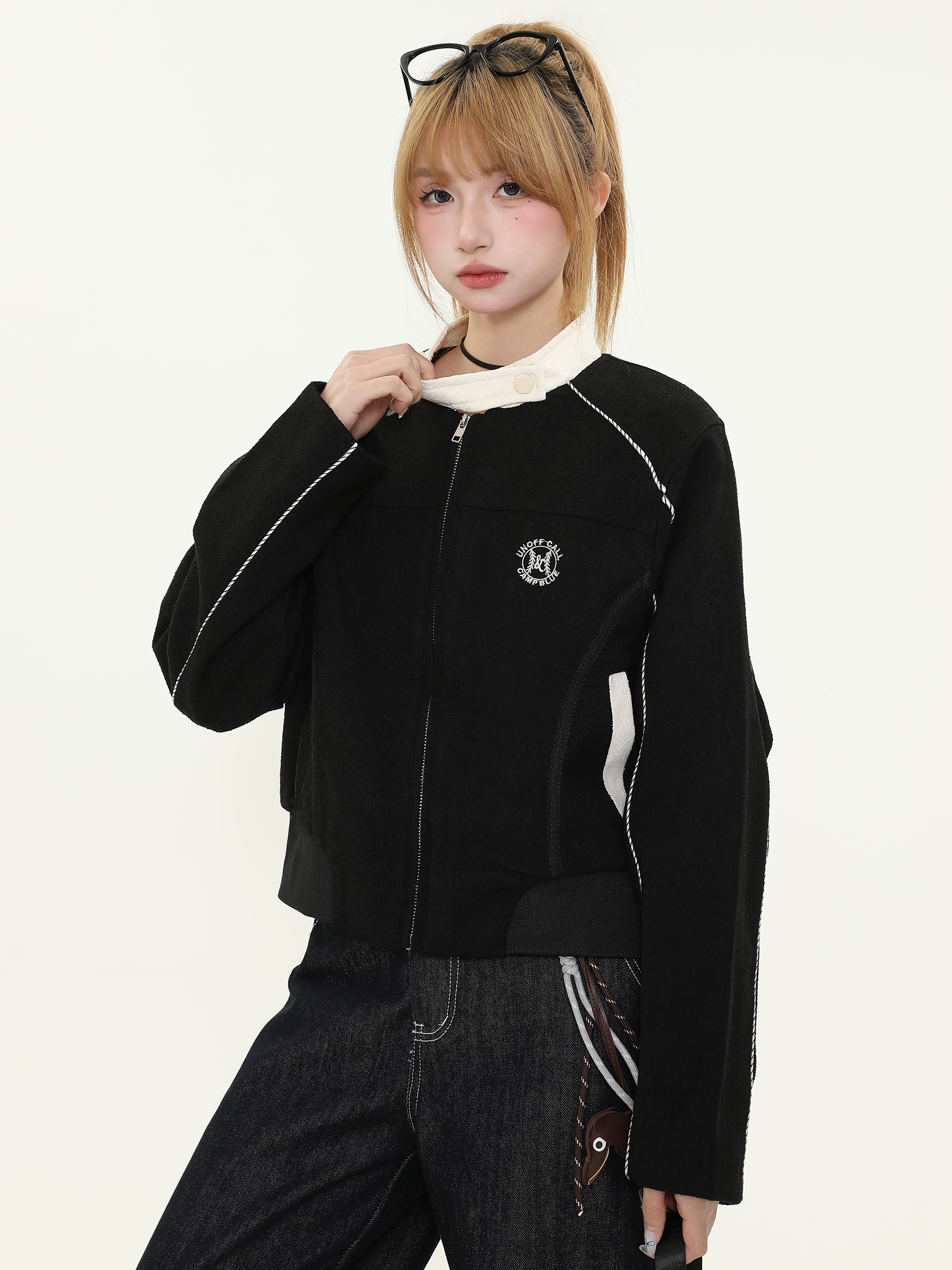 Women's Slim Fit Zipper Baseball Jacket - American Street Style, Cool Casual Outerwear for Spring & Autumn