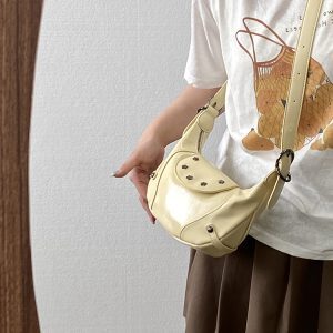 Women's Spring Summer Saddle Bag - Niche Design Underarm Crossbody Bag for a Trendy Dopamine Aesthetic
