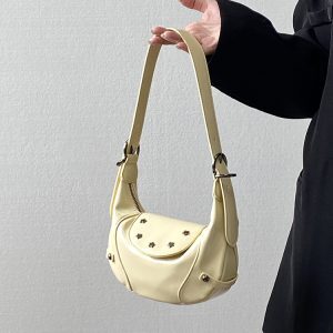 Women's Spring Summer Saddle Bag - Niche Design Underarm Crossbody Bag for a Trendy Dopamine Aesthetic