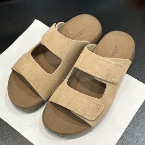 Women's Suede Retro Thick-Soled Half Slippers with Velcro Strap - Casual Cool Summer Footwear for Outdoor Wear 2025