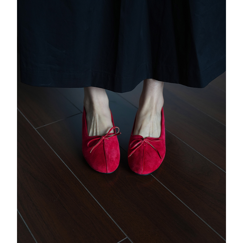 Women’s Suede Round Toe Bow Flat Shoes - Simple & Comfortable Spring Style for All Seasons