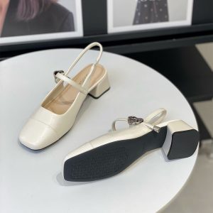 Women's Summer 2025 Fashion Sandals, Elegant Slip-On Chunky Heel Mary Jane Shoes with French Square Toe