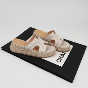 Women's Summer Open-Toe Slide Sandals - Thick-Soled Height-Increasing Straw Woven Fisherman Half-Slippers