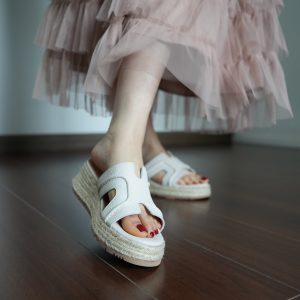 Women's Summer Open-Toe Slide Sandals - Thick-Soled Height-Increasing Straw Woven Fisherman Half-Slippers